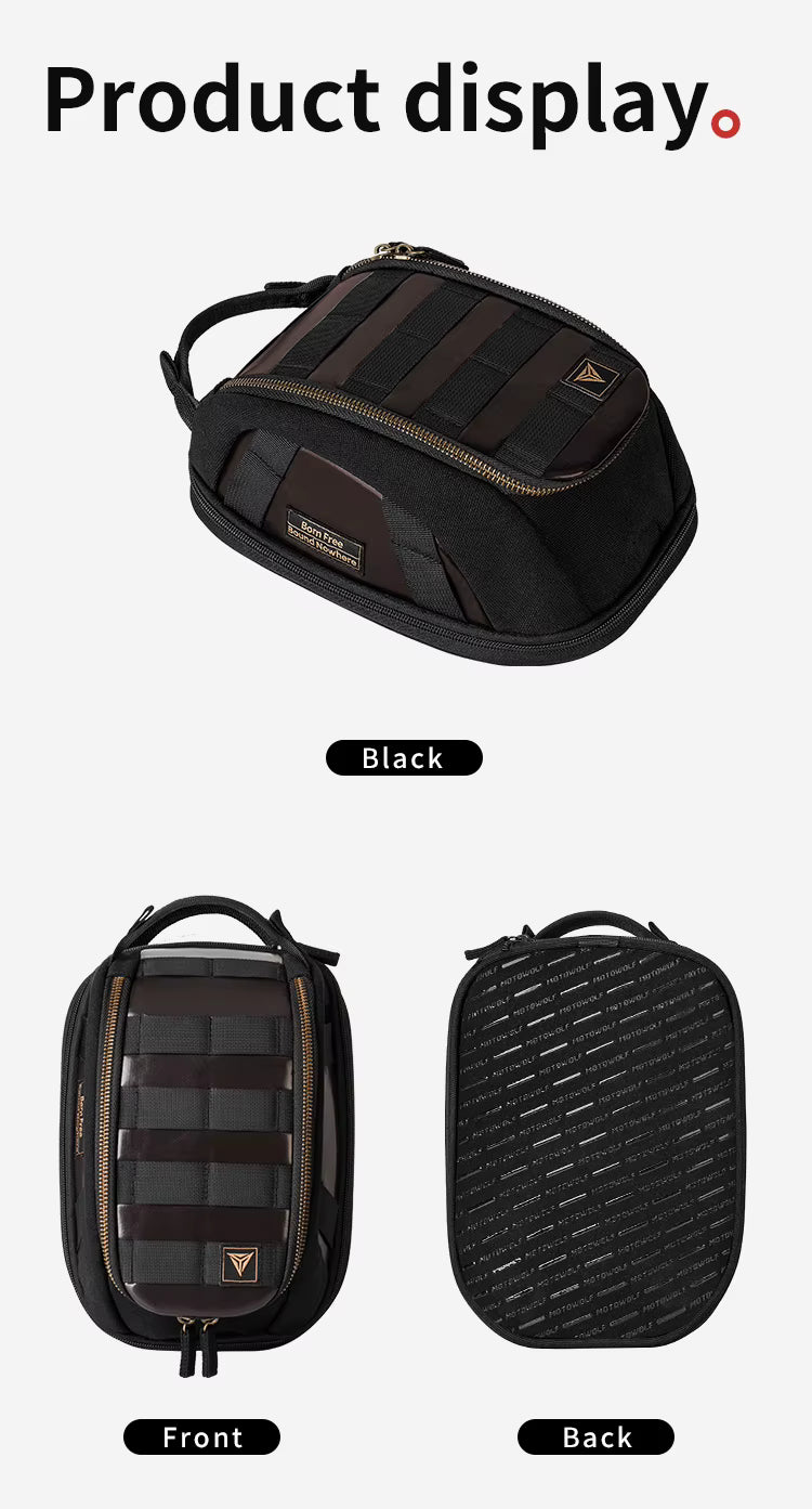 Motowolf MB11 Retro Magnetic Motorcycle Tank Bag 3L–5L | Expandable Vintage Tank Bag with Waterproof Cover & Strong Magnets