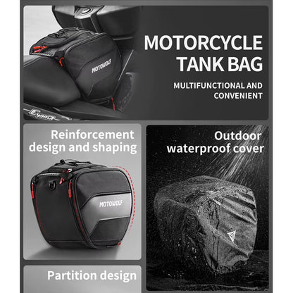 MOTOWOLF MB5 | 15 Litres tank Bag for Scooter / Motorcycle with Shoulder Strap | Portable Motorcycle Bag | Waterproof | Adjustable Strap, Heavy-Duty Zipper, Splash-Proof Travel Bag