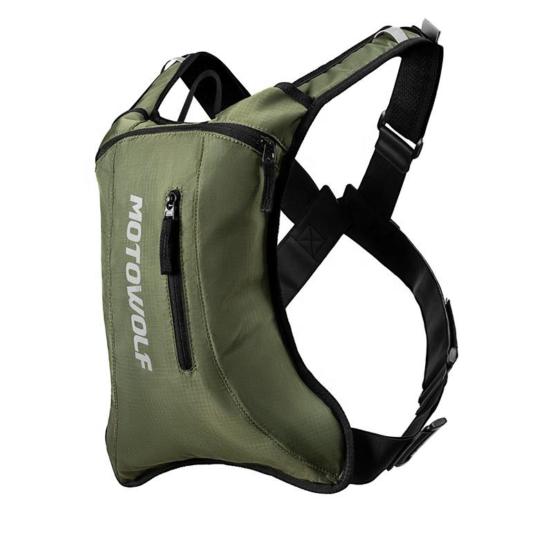 MOTOWOLF MB7 Hydration Backpack( 6l capacity ) with ( 2 ltrs ) bladder | Waterproof | Ideal for motorcycle riders | 2025 Edition - Army Green