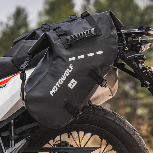 MOTOWOLF MB2 28L/48L Waterproof Pannier Bag / Saddle bag for Motorcycle Adventure High Quality Motorbike Saddle Drypack-Pair | BLACK - Universal