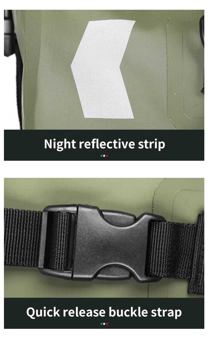 MOTOWOLF | Motorcycle Tail Bag - 66L Waterproof | Duffel Bag for Touring Adventure, Camping, Cycling - BLACK