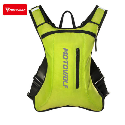 MOTOWOLF MB7 Hydration Backpack( 6l capacity ) with ( 2 ltrs ) bladder | Waterproof | Ideal for motorcycle riders | 2025 Edition - Neon