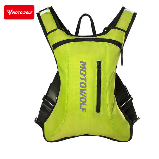MOTOWOLF MB7 Hydration Backpack( 6l capacity ) with ( 2 ltrs ) bladder | Waterproof | Ideal for motorcycle riders | 2025 Edition - Neon