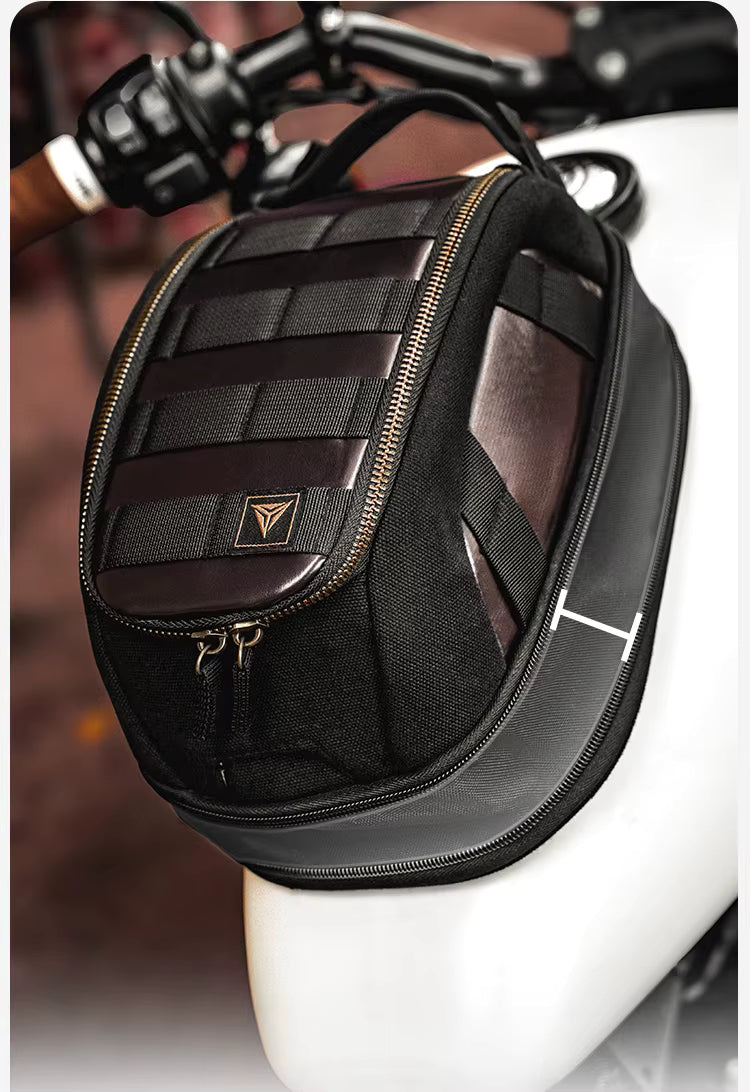 Motowolf MB11 Retro Magnetic Motorcycle Tank Bag 3L–5L | Expandable Vintage Tank Bag with Waterproof Cover & Strong Magnets