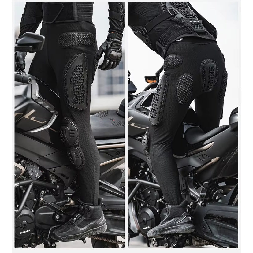 Motowolf PG1 Full Body Armor Set – Mesh Protective Jacket + Riding Pants with CE Level 1-2 Protection | Motorcycle Safety Gear Combo | Anti-Fall | Touring & Off-Road Riding | Black