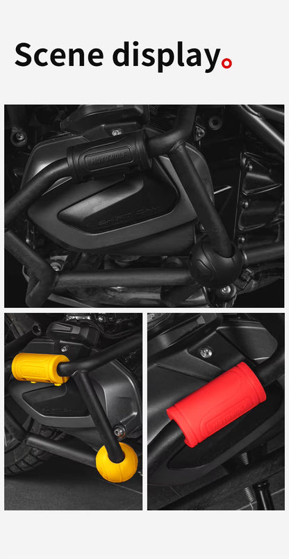 MOTOWOLF PB1 | 22mm | Universal Bumper Protective Guard | Silicone ( pair )| with Cable Ties | Anti-Collision Anti-Scratch | Motorcycle Bumper Block - Cylinder Black