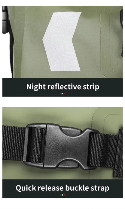 MOTOWOLF | Motorcycle Tail Bag - 40L Waterproof | Duffel Bag for Touring Adventure, Camping, Cycling - Green