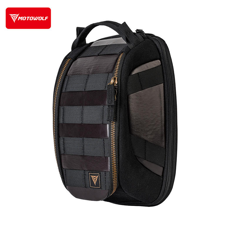 Motowolf MB11 Retro Magnetic Motorcycle Tank Bag 3L–5L | Expandable Vintage Tank Bag with Waterproof Cover & Strong Magnets