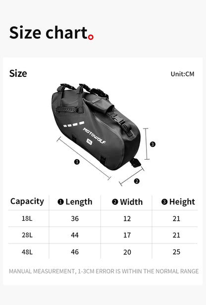 MOTOWOLF MB2 28L/48L Waterproof Pannier Bag / Saddle bag for Motorcycle Adventure High Quality Motorbike Saddle Drypack-Pair | OLIVE GREEN - Universal
