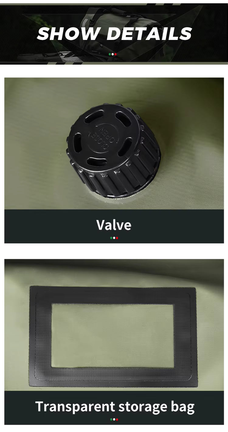 MOTOWOLF | Motorcycle Tail Bag - 40L Waterproof | Duffel Bag for Touring Adventure, Camping, Cycling - Green