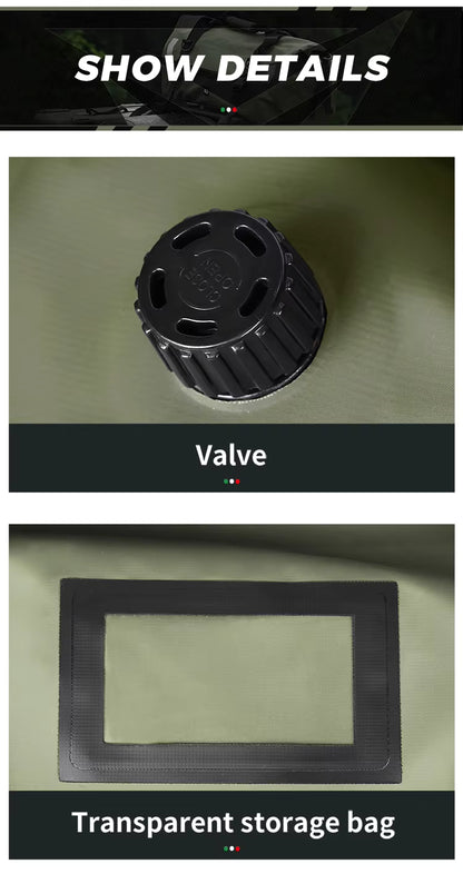 MOTOWOLF | Motorcycle Tail Bag - 40L Waterproof | Duffel Bag for Touring Adventure, Camping, Cycling - Green