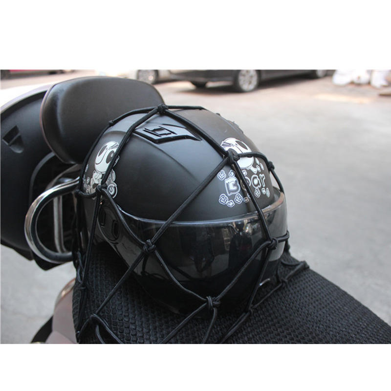 Boltt | Multifunctional Motorcycle Cargo Bungee Net |  15''X15'', Retractable Elastic | Rope Mess Strap with 6 Hooks | Luggage Net Black for Motorcycle Bike ATV | Seat Net - PACK OF 1