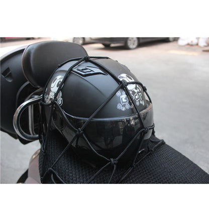 Boltt | Multifunctional Motorcycle Cargo Bungee Net |  15''X15'', Retractable Elastic | Rope Mess Strap with 6 Hooks | Luggage Net Black for Motorcycle Bike ATV | Seat Net - PACK OF 1