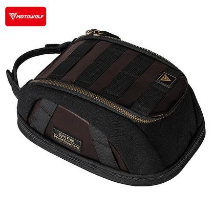 Motowolf MB11 Retro Magnetic Motorcycle Tank Bag 3L–5L | Expandable Vintage Tank Bag with Waterproof Cover & Strong Magnets