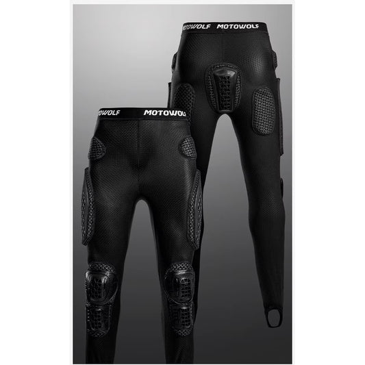Motowolf Armor Riding Pants with Knee & Hip Armor | Motocross Armor | Suit Pants with Protective Gear | Four Season | PG1 | Anti Fall | Off-road Riding Armor | Bike Safety Pants for Touring & Street Riding- BLACK