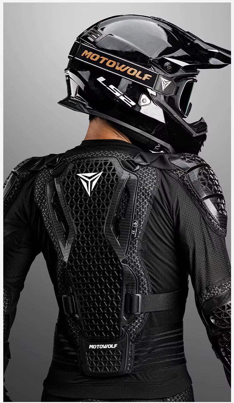Motowolf Waterproof Mesh Body Protector | CE Certified | Four Season | PG1 | Motorcycle Jackets | Anti Fall | Off-road Riding Body Armor - BLACK