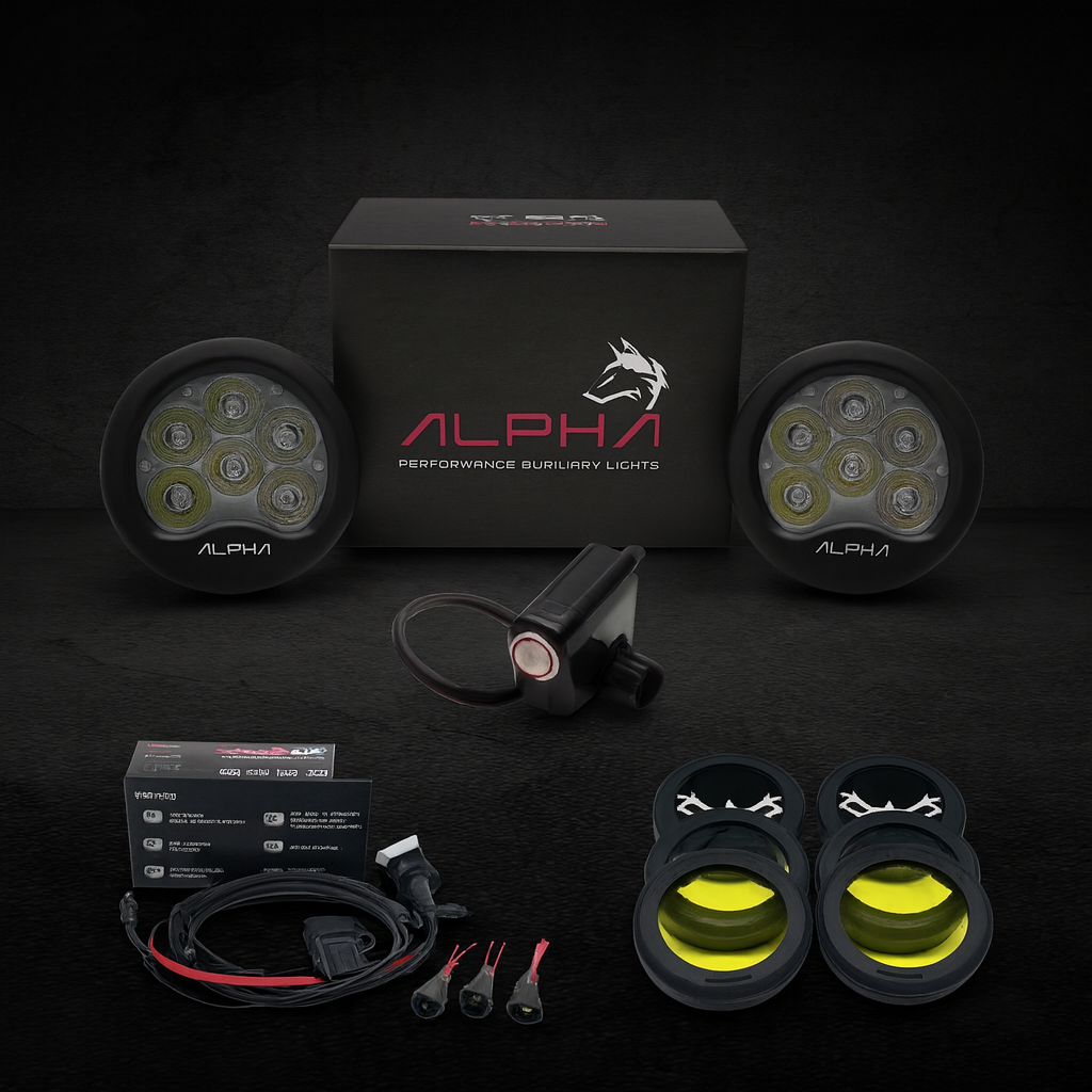 Maddog Alpha Combo | Performance Auxiliary Lights – 80 Watts (SPARIFY) | Pack of 4 | For all motorcycles