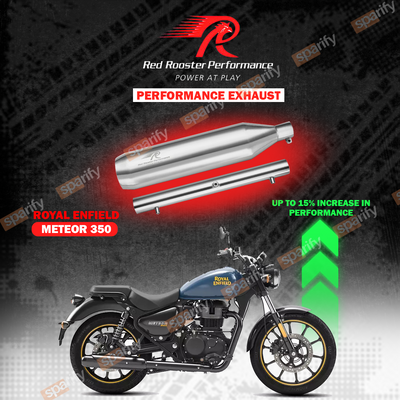 Royal Enfield Meteor 350cc -  Goan Classic 350 Red Rooster Performance Exhaust Polestar PRO