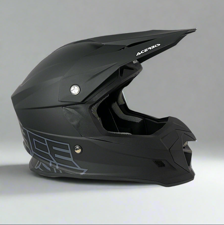 Acerbis Profile 4 Off-Road Riding Helmet: Adjustable Sunpeak | DualFlow Ventilation | Hypoallergenic Lining | ECE/ISI/DOT Certified - MATT BLACK