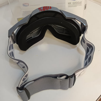 100% motocross goggle grey with blue tinted - 1 YEAR WARRANTY