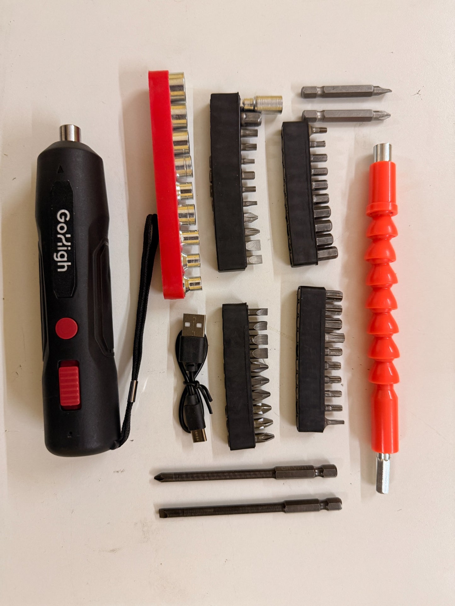 GoHigh PowerPlus Electric Screwdriver – 32 Bits, 4.2V Cordless, 1Hour Fast Charge, Auto Torque, Magnetic Grip | Ideal for Furniture, Electronics & DIY | 1Year Warranty