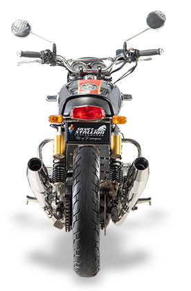 RE Interceptor 650 /GT 650 | SILVER STALLION | DYNO High Performance Exhaust System | Silver Glossy finish | Twin, SS304 - LIFE TIME WARRANTY