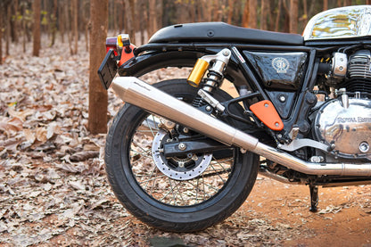 RE Interceptor 650 / Continental GT 650 – Brushed Steel Finish Matte (Long Type) PoweRage Performance Slip on Exhaust