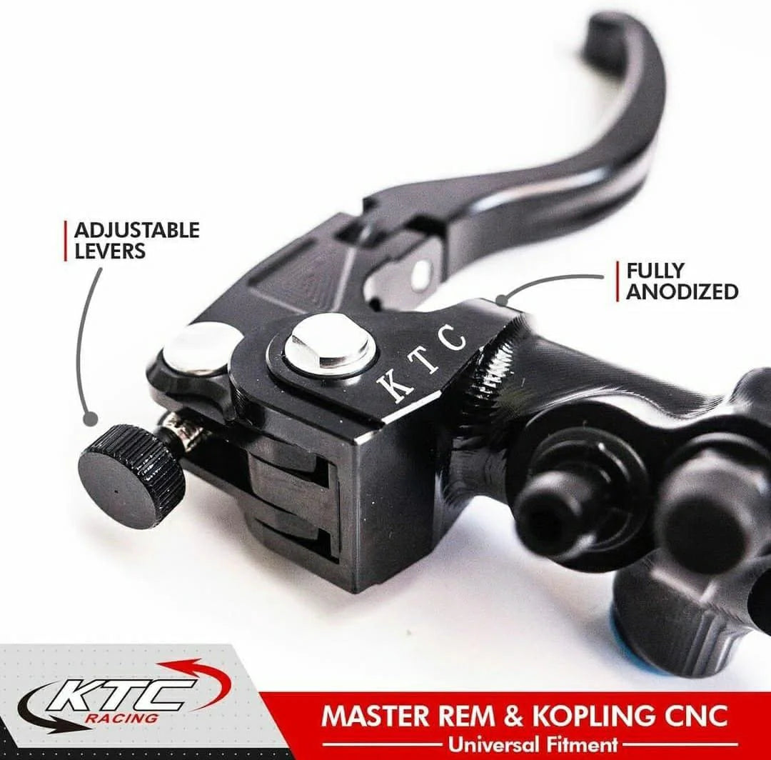 KTC RACING | Universal Adjustable Hydraulic Brake Clutch Lever with Master Cylinder - Made in Indonesia