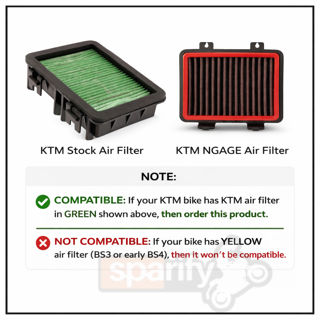 Hyper Flow Air Filter For Ktm Bs6 - Bs4 200 / 250 / 390 ( duke/rc/adventure ) models - NGAGE POWERPARTS