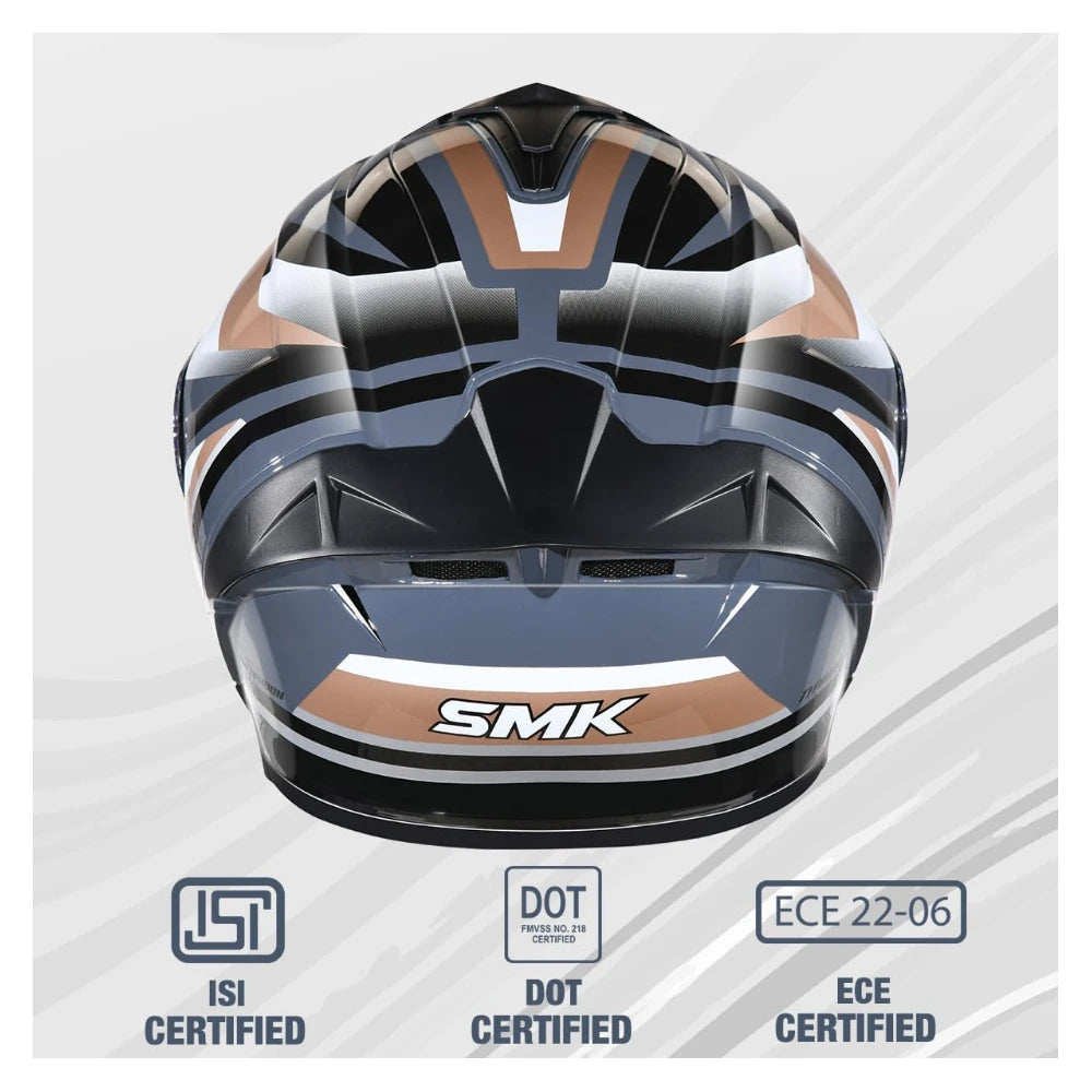 SMK Typhoon Freeride ISI ECE & DOT Certified Full Face Dual Visor Helmet for Men and Women with Pinlock Fitted Clear Visor and Inner Sun Visor ( GL627
