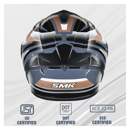 SMK Typhoon Freeride ISI ECE & DOT Certified Full Face Dual Visor Helmet for Men and Women with Pinlock Fitted Clear Visor and Inner Sun Visor ( GL627
