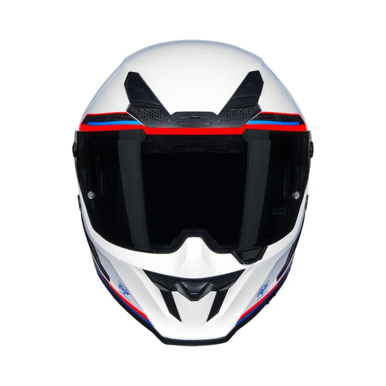 KORDA ICON TOKIO GLOSS WHITE BLUE FULL FACE HELMET- ECE AND ISI CERTIFIED