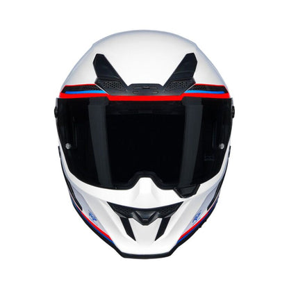 KORDA ICON TOKIO GLOSS WHITE BLUE FULL FACE HELMET- ECE AND ISI CERTIFIED