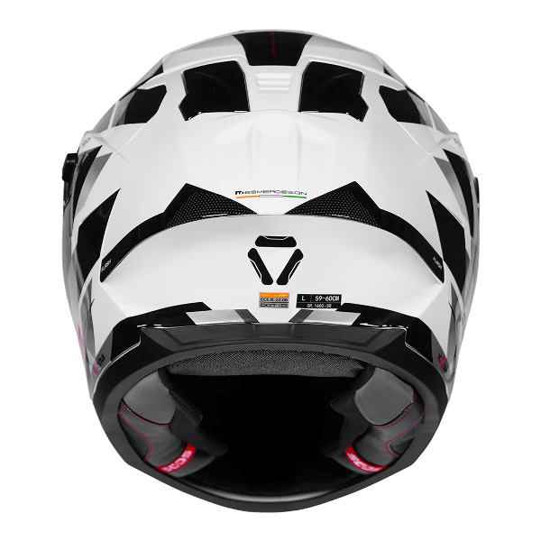 KORDA SONIC GP FLASH GLOSS WHITE BLACK FULL FACE HELMET- ECE AND ISI CERTIFIED