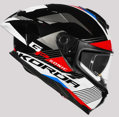 KORDA SONIC GP FURIOSA GLOSS RED FULL FACE HELMET- ECE AND ISI CERTIFIED