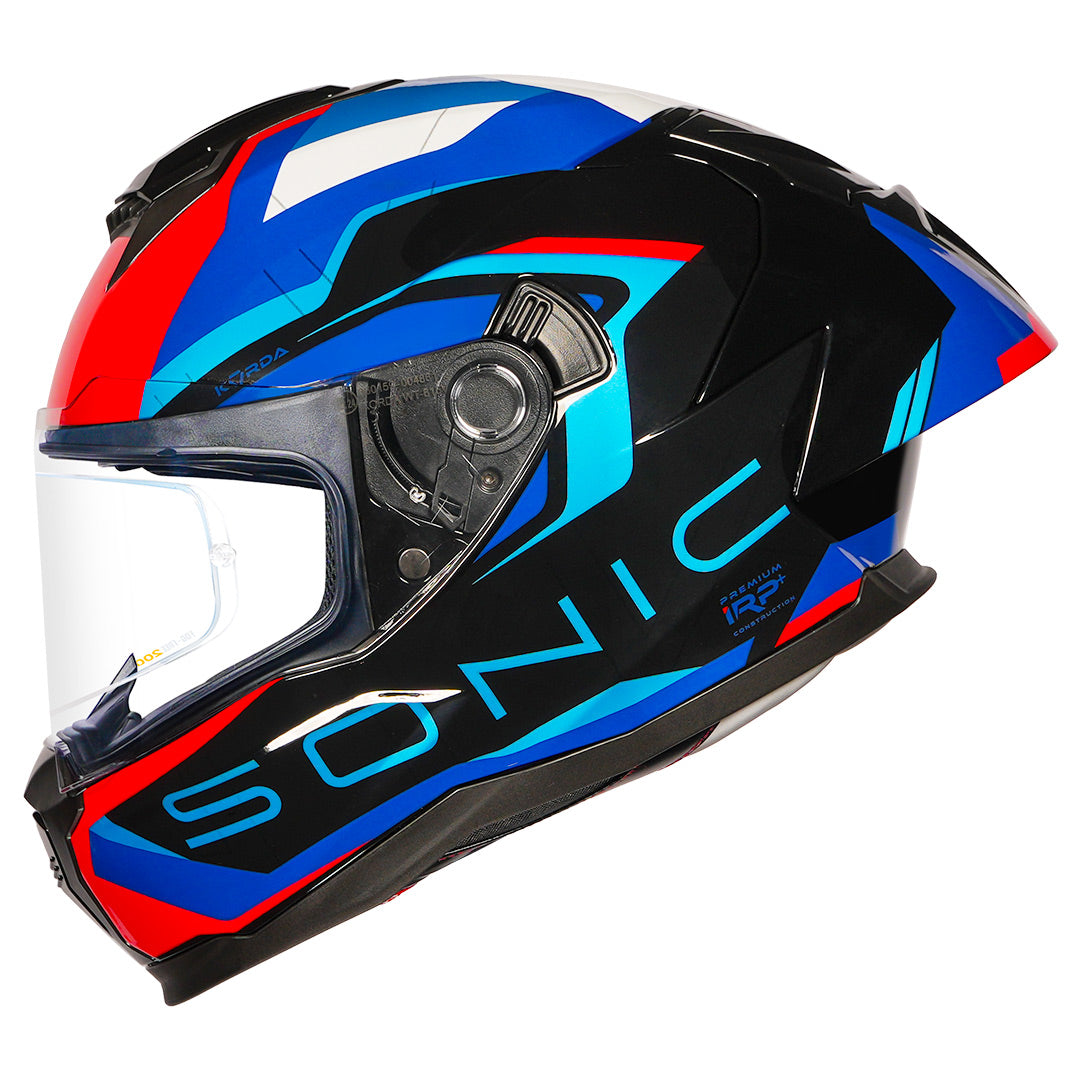 Korda Sonic GP Roadlion Helmet Red & Blue FULL FACE HELMET- ECE AND ISI CERTIFIED