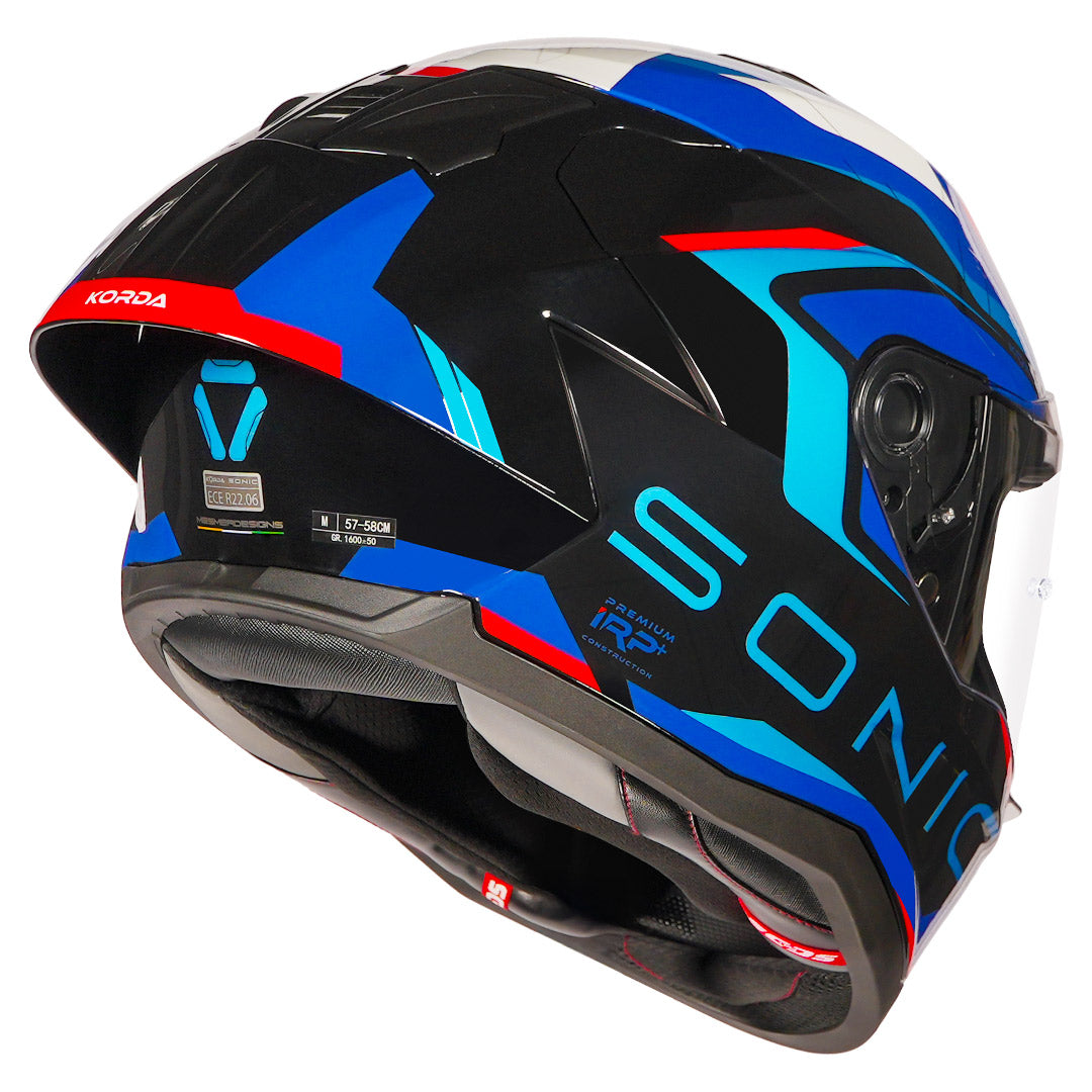 Korda Sonic GP Roadlion Helmet Red & Blue FULL FACE HELMET- ECE AND ISI CERTIFIED