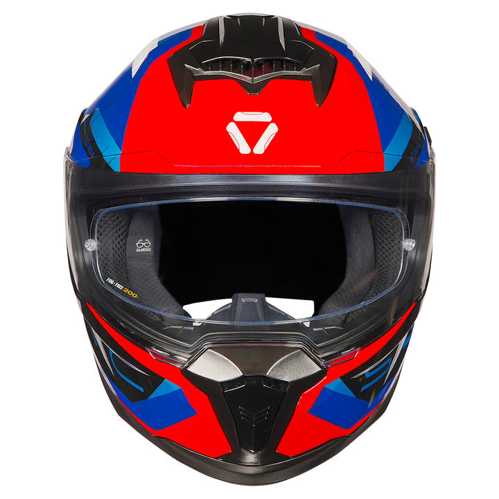 Korda Sonic GP Roadlion Helmet Red & Blue FULL FACE HELMET- ECE AND ISI CERTIFIED