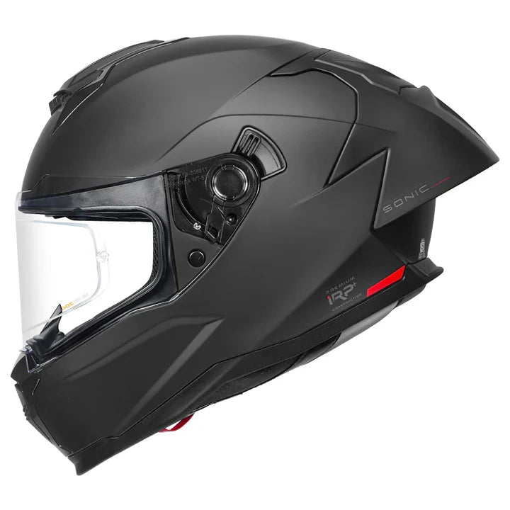 KORDA SONIC GP SOLID MATT BLACK FULL FACE HELMET - ECE AND ISI CERTIFIED