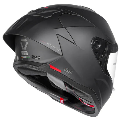 KORDA SONIC GP SOLID MATT BLACK FULL FACE HELMET - ECE AND ISI CERTIFIED