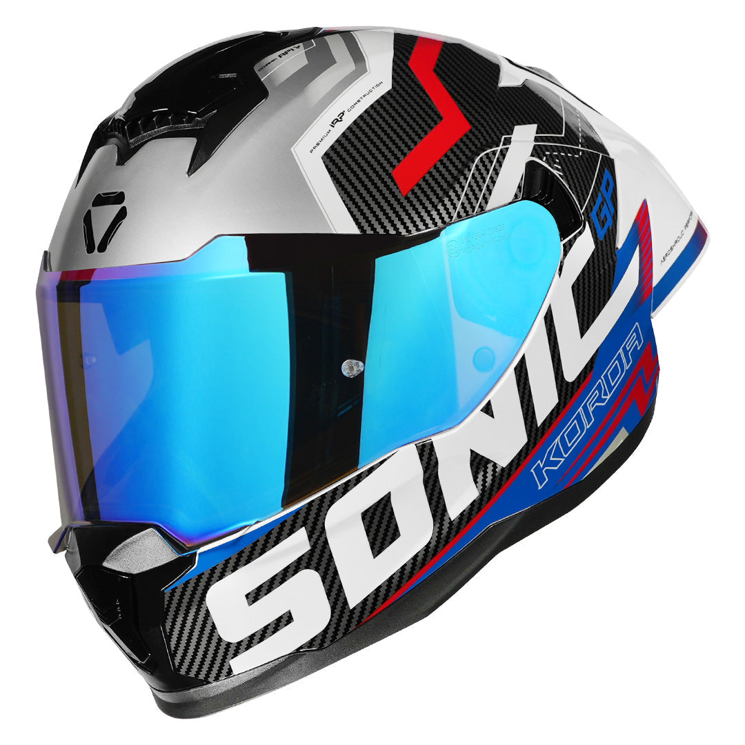 Korda Sonic GP Spi-D Helmet (Blue) FULL FACE HELMET- ECE AND ISI CERTIFIED