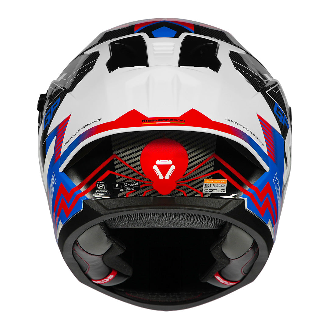 Korda Sonic GP Spi-D Helmet (Blue) FULL FACE HELMET- ECE AND ISI CERTIFIED