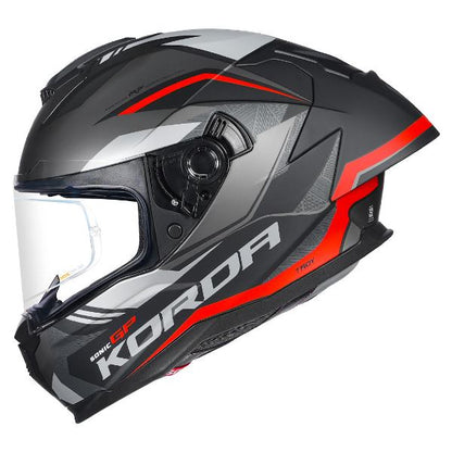 KORDA SONIC GP TROY MATT RED FULL FACE HELMET- ECE AND ISI CERTIFIED