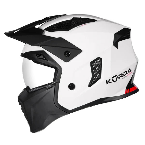 KORDA STORMTROOPER SOLID GLOSS BLACK WHITE W/V FULL FACE HELMET