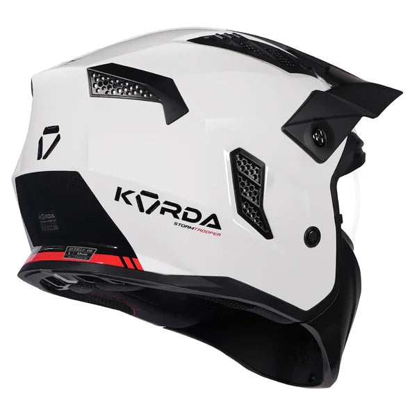 KORDA STORMTROOPER SOLID GLOSS BLACK WHITE W/V FULL FACE HELMET