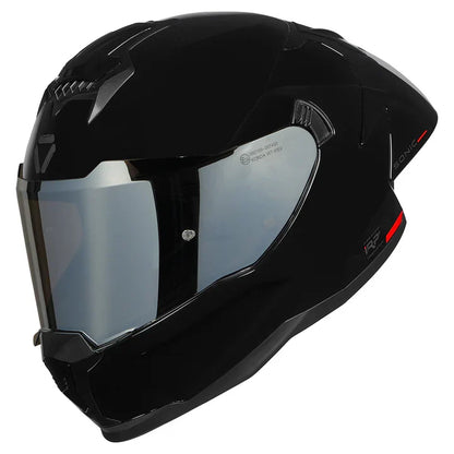 KORDA SONIC GP SOLID GLOSS BLACK W/V FULL FACE HELMET - ECE AND ISI CERTIFIED