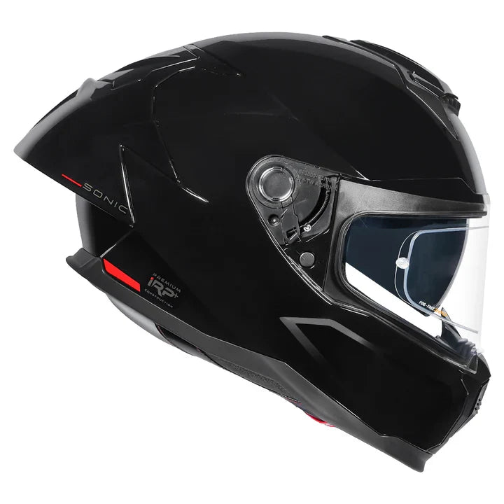 KORDA SONIC GP SOLID GLOSS BLACK W/V FULL FACE HELMET - ECE AND ISI CERTIFIED