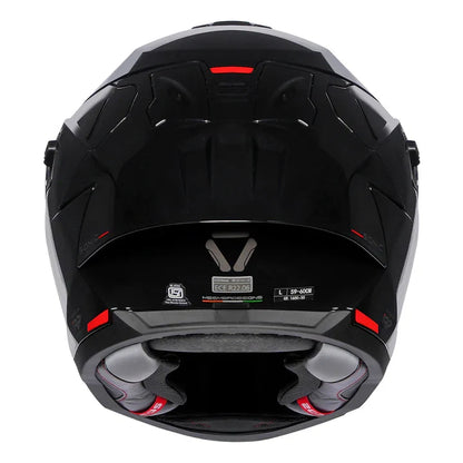 KORDA SONIC GP SOLID GLOSS BLACK W/V FULL FACE HELMET - ECE AND ISI CERTIFIED