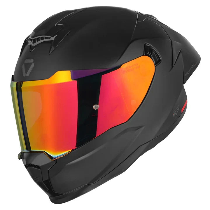 KORDA SONIC GP SOLID MATT BLACK FULL FACE HELMET - ECE AND ISI CERTIFIED