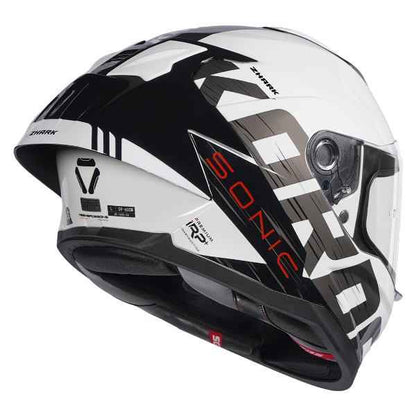 KORDA SONIC GP ZHARK GLOSS BLACK WHITE W/V FULL FACE HELMET - ECE AND ISI CERTIFIED